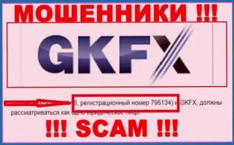 Номер регистрации мошенников всемирной internet сети организации GKFX Internet Yatirimlari Limited Sirketi: 795134