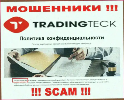 TradingTeck Com - это ЛОХОТРОНЩИКИ, принадлежат они SecVision LTD