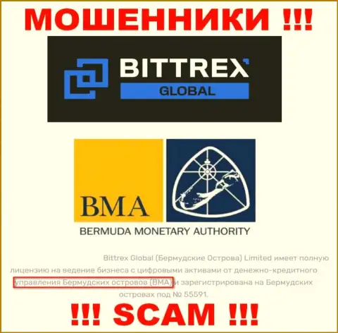 И контора Bittrex Com и ее регулятор: Bermuda Monetary Authority (BMA), являются кидалами