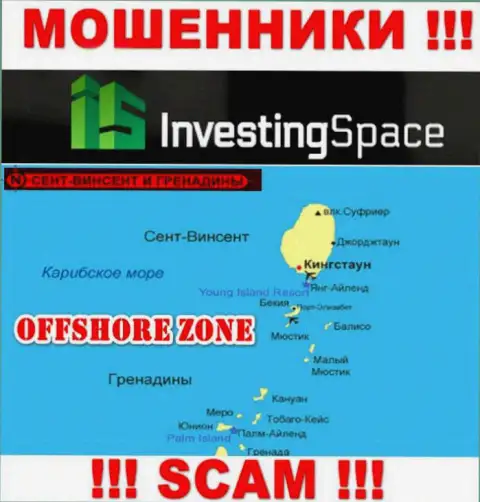 Инвестинг-Спейс Ком пустили свои корни на территории - St. Vincent and the Grenadines, избегайте работы с ними