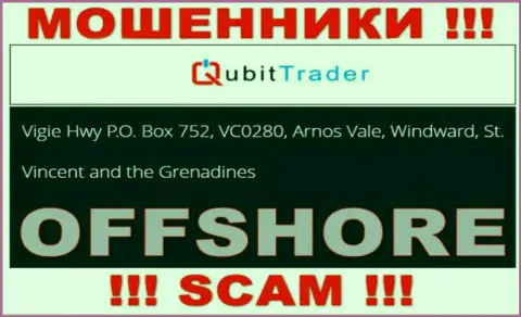 Vigie Hwy P.O. Box 752, VC0280, Arnos Vale, Windward, St. Vincent and the Grenadines - это адрес организации Qubit Trader, находящийся в оффшорной зоне