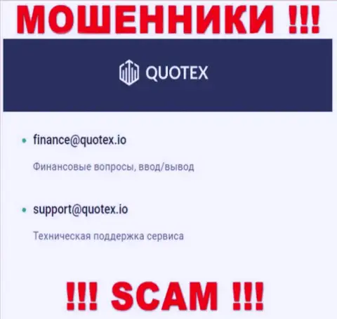 Адрес электронного ящика интернет-мошенников Куотекс