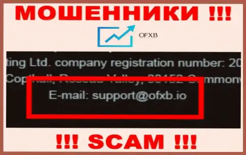 Связаться с мошенниками OFXB сможете по представленному электронному адресу (информация взята была с их портала)