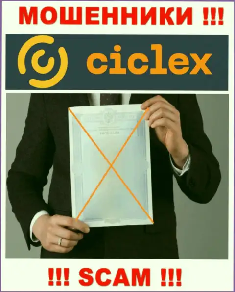 Информации о лицензии на осуществление деятельности компании Ciclex у нее на официальном сайте нет