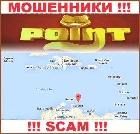 Организация Поинт Лото имеет регистрацию очень далеко от оставленных без денег ими клиентов на территории Curacao