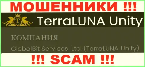 Мошенники TerraLuna Unity не скрыли свое юридическое лицо - это GlobalBit Services