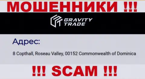 IBC 00018 8 Copthall, Roseau Valley, 00152 Commonwealth of Dominica - это офшорный адрес Гравити-Трейд Ком, расположенный на веб-сервисе указанных кидал