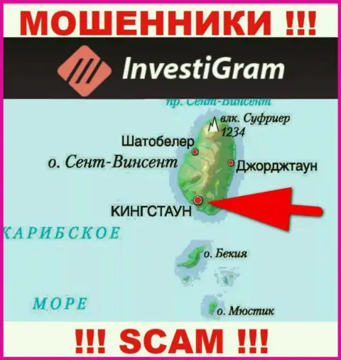 У себя на сайте Investi Gram указали, что зарегистрированы они на территории - Kingstown, St. Vincent and the Grenadines