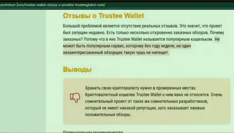Trustee Wallet - это ОБМАНЩИКИ !!! Воруют вложенные денежные средства наивных людей (обзор)