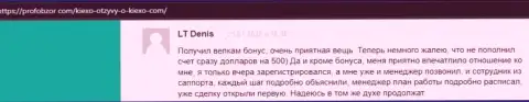 Достоверный отзыв посетителя инета о форекс организации KIEXO на портале ПрофОбзор Ком