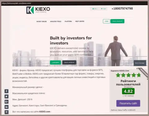 Рейтинг форекс дилинговой организации Киексо, представленный на веб-сервисе БитМаниТок Ком