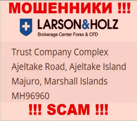 Оффшорное расположение Larson Holz Ltd - Trust Company Complex Ajeltake Road, Ajeltake Island Majuro, Marshall Islands МН96960, откуда указанные internet-лохотронщики и проворачивают манипуляции