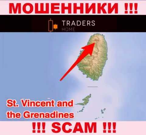 Компания TradersHome Com имеет регистрацию в оффшоре, на территории - St. Vincent and the Grenadines