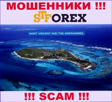 STForex - интернет-махинаторы, имеют оффшорную регистрацию на территории St. Vincent and the Grenadines