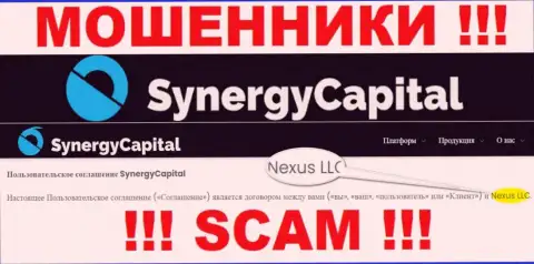 Юр лицо, владеющее мошенниками SynergyCapital - это Nexus LLC
