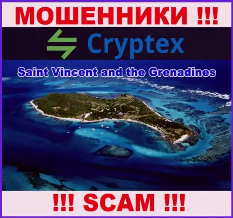 Из конторы Cryptex Net денежные средства возвратить невозможно, они имеют офшорную регистрацию: Saint Vincent and Grenadines