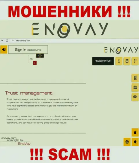 Вид официального интернет-ресурса мошеннической организации EnoVay