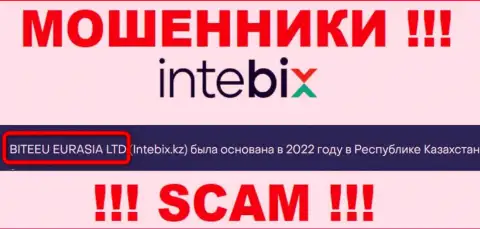 Свое юр лицо компания Intebix не прячет - это BITEEU EURASIA Ltd