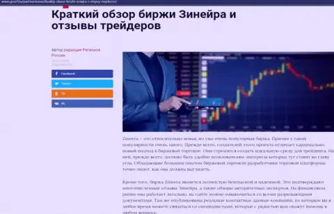Краткий анализ деятельности компании Zinnera Com, опубликованный на сайте gosrf ru