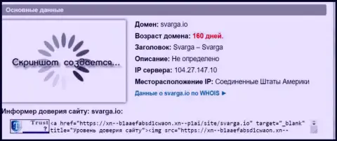 Возраст доменного имени ФОРЕКС брокерской конторы Сварга, исходя из инфы, полученной на ресурсе doverievseti rf